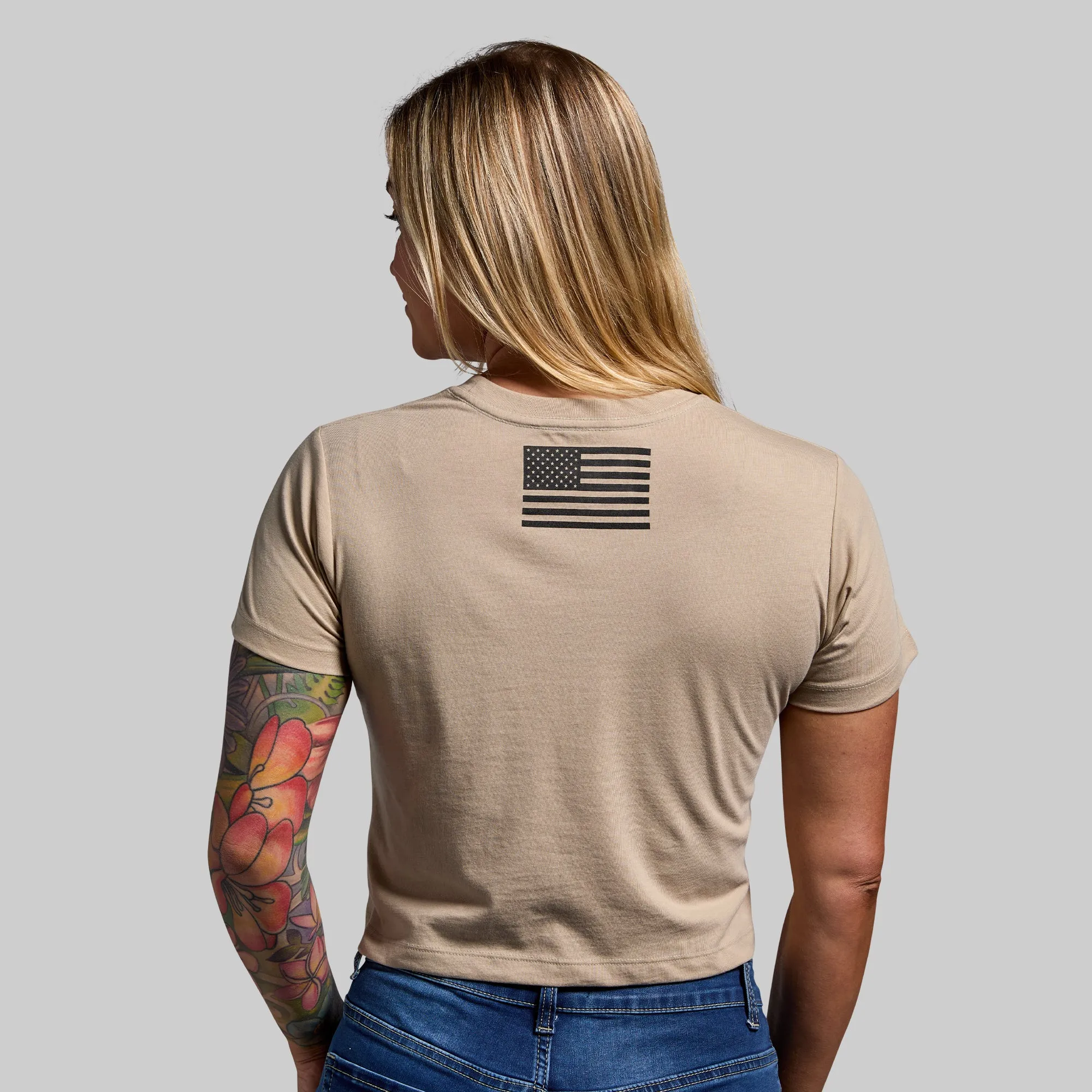 Brand Crop Tee (Tan) sold by Born Primitive product image thumbnail 2