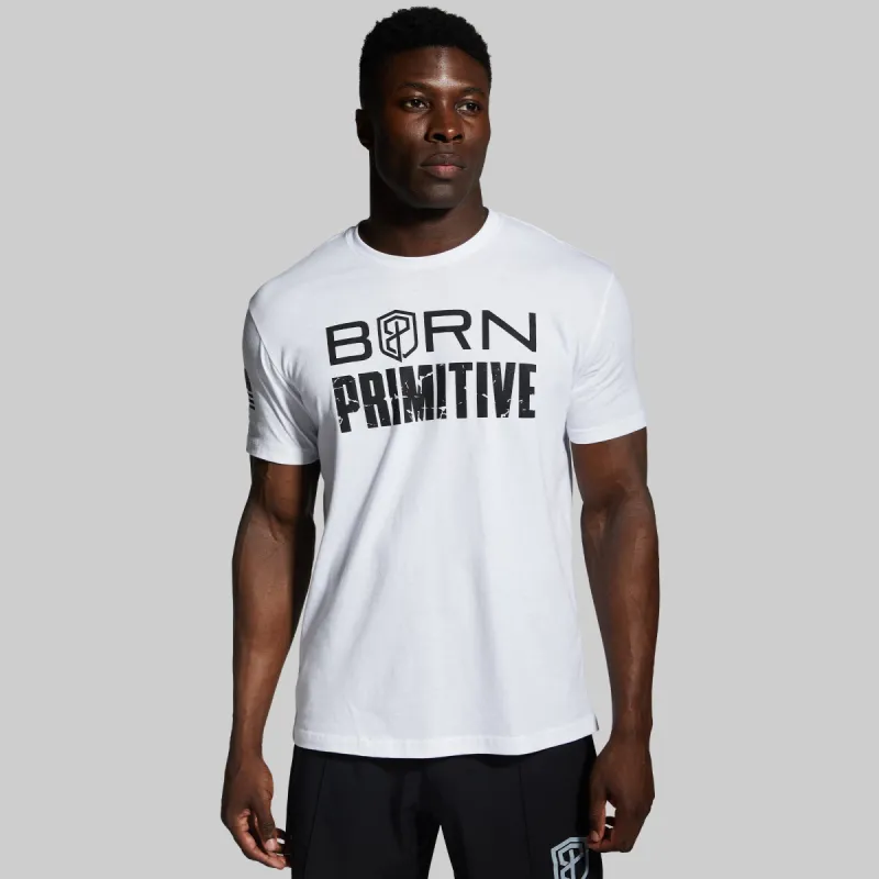Brand Tee (White) sold by Born Primitive