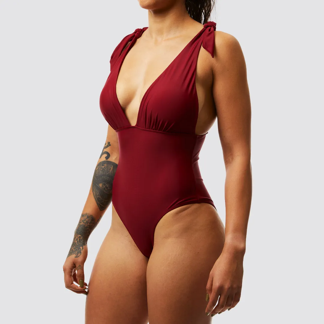 Oasis One Piece Swimsuit (Burgundy) sold by Born Primitive
