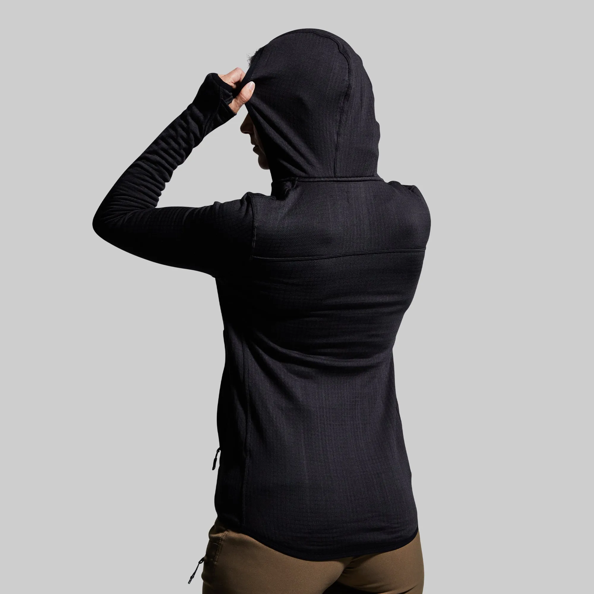 Women's Quiver Half Zip Hoodie (Black) sold by Born Primitive product image thumbnail 3