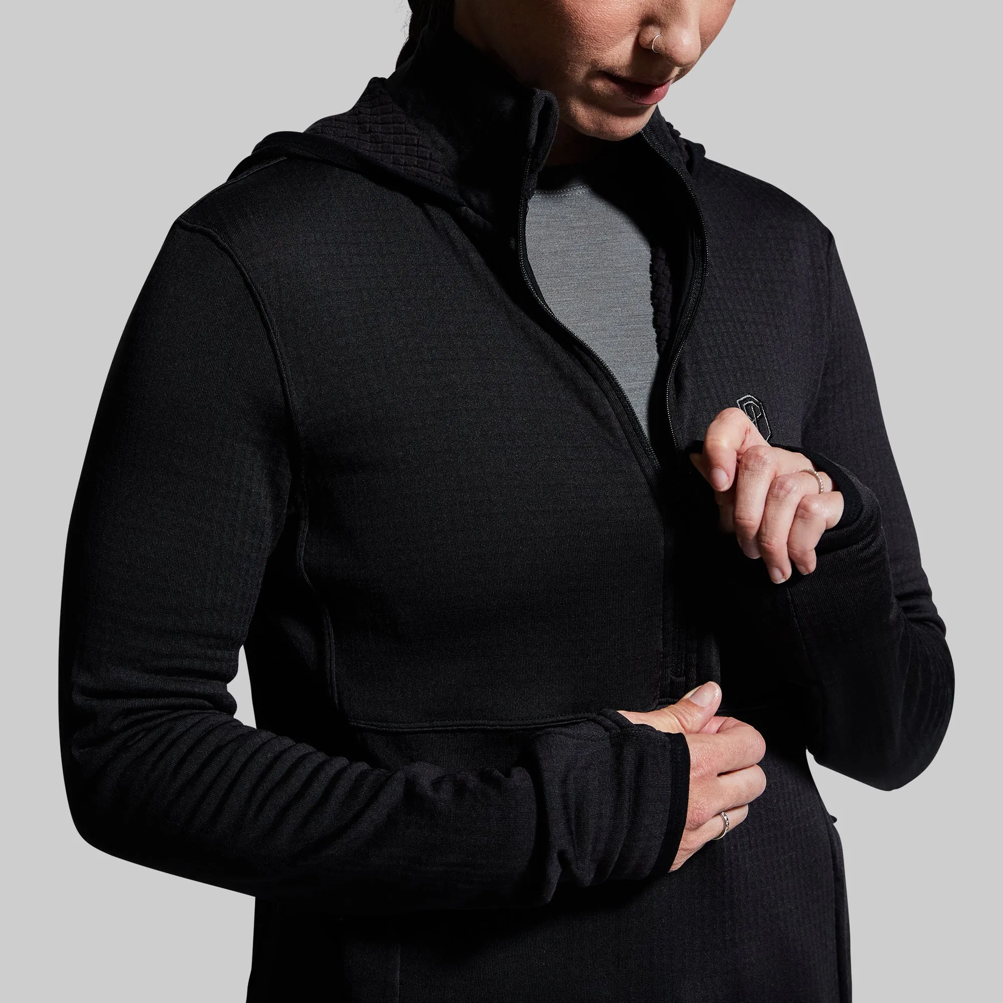 Women's Quiver Half Zip Hoodie (Black) sold by Born Primitive product image thumbnail 4