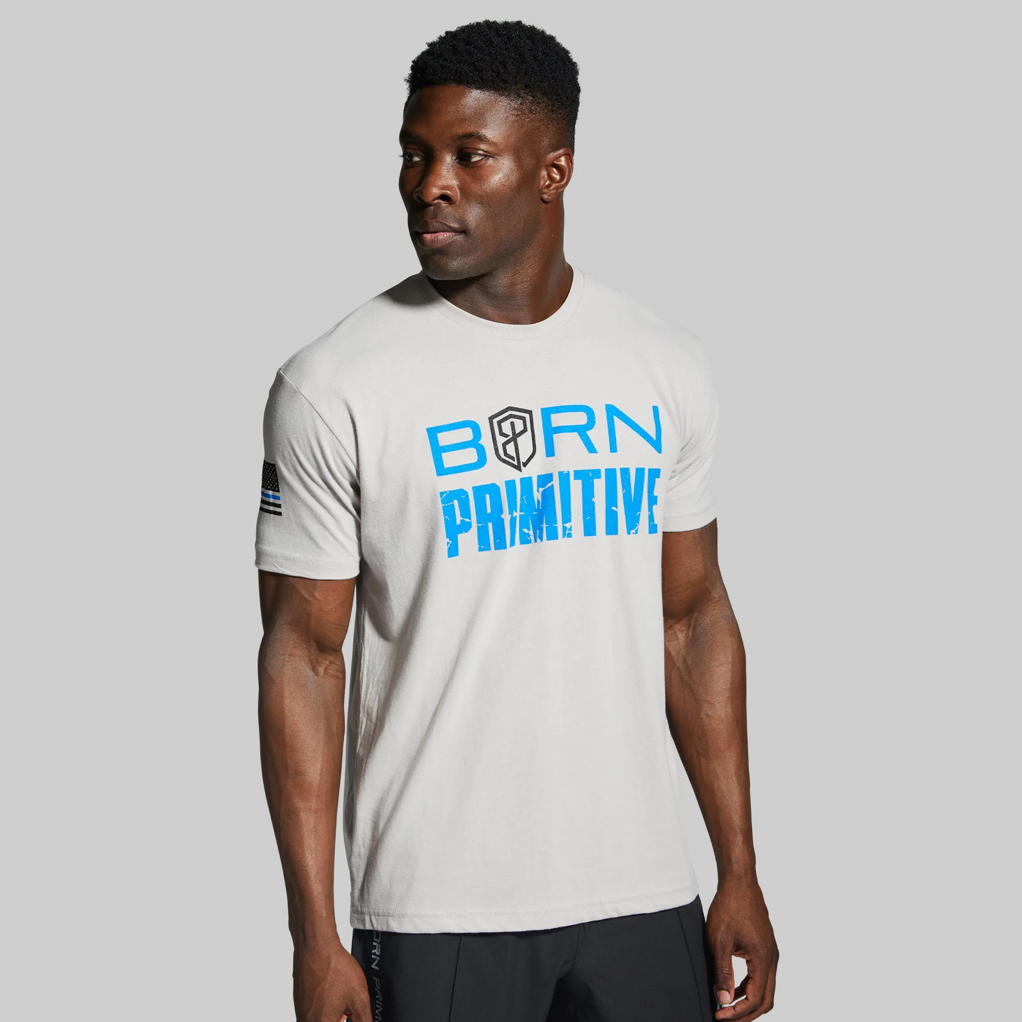 Brand Tee (Thin Blue Line) sold by Born Primitive