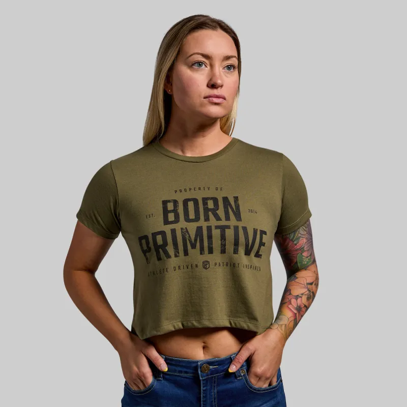Property of Born Primitive Crop Tee (Tactical Green) sold by Born Primitive