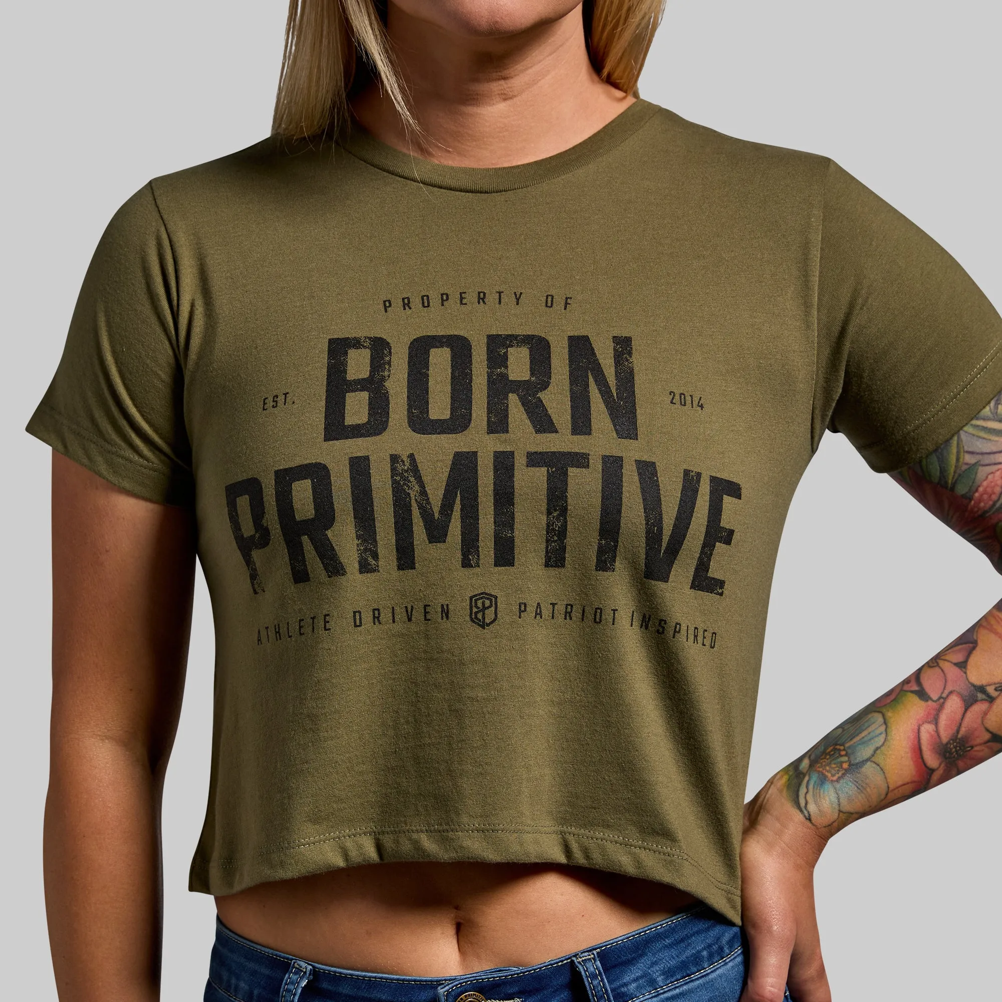 Property of Born Primitive Crop Tee (Tactical Green) sold by Born Primitive product image thumbnail 3