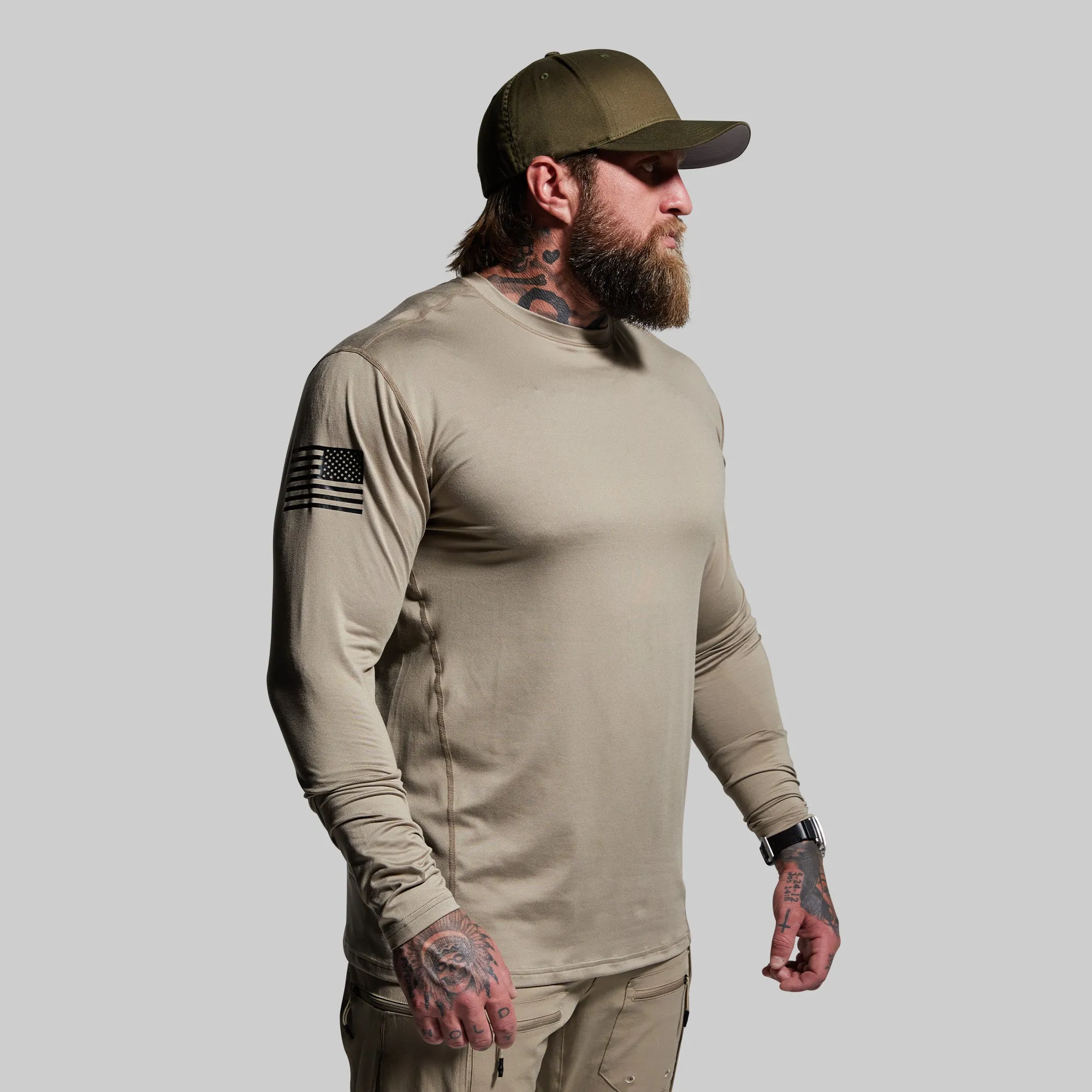 Long Sleeve Range Shirt (Desert Tan-Flag) sold by Born Primitive