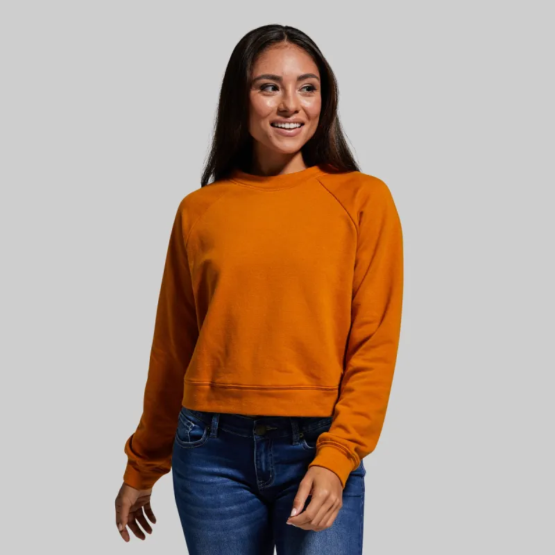 Unmatched Cropped Crew Sweatshirt (Honey Ginger) sold by Born Primitive