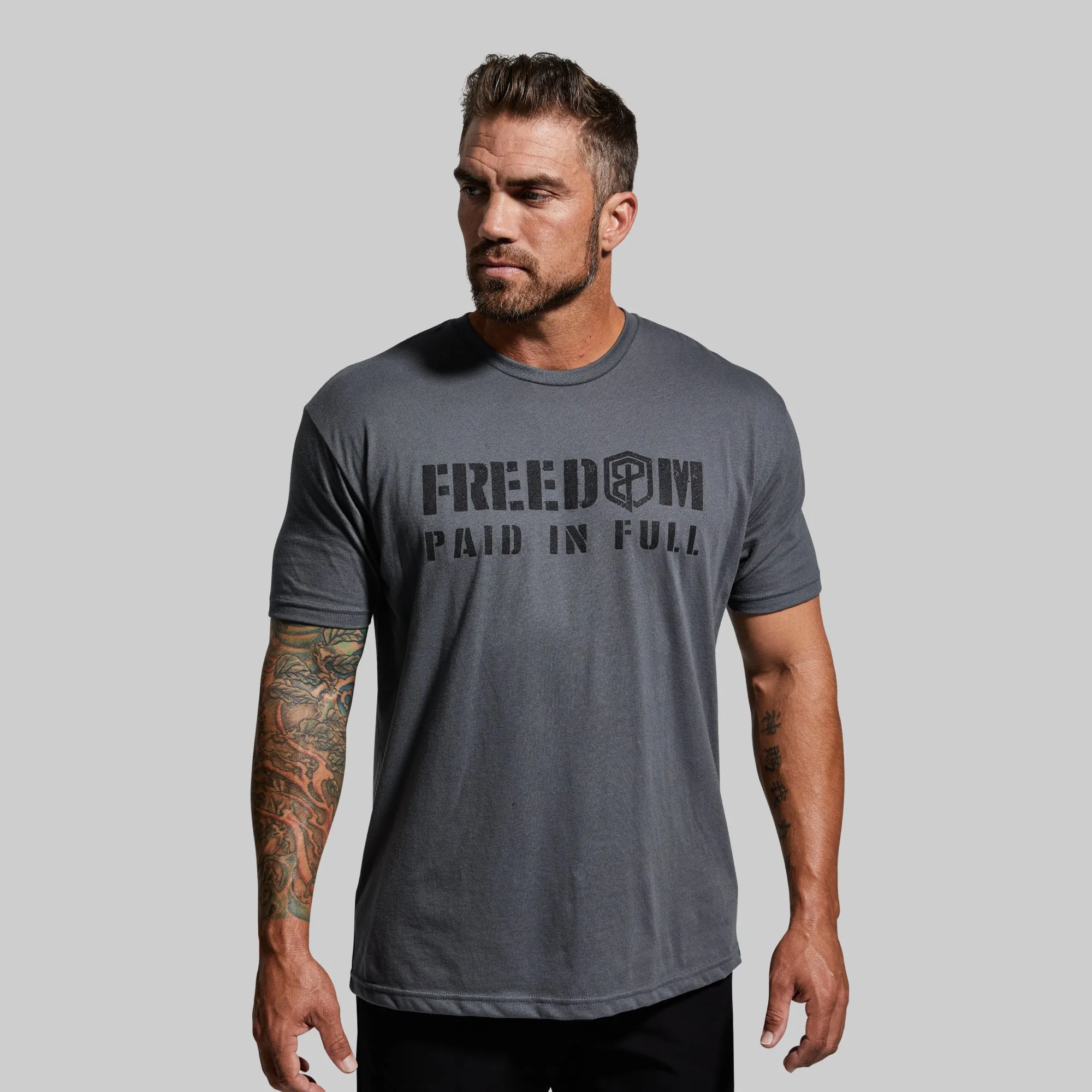 Freedom Paid In Full Tee (Heavy Metal) sold by Born Primitive