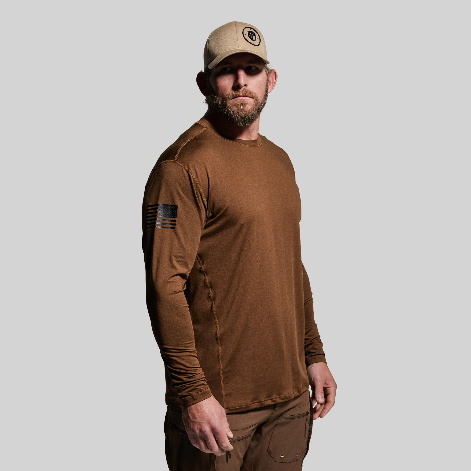 Long Sleeve Range Shirt (Coyote Brown-Flag) sold by Born Primitive