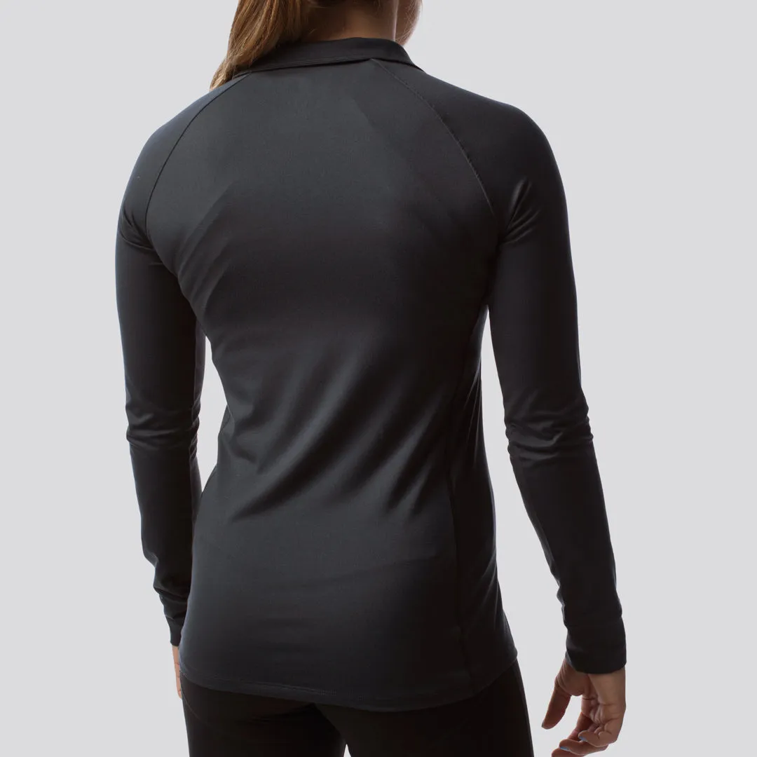 Women's Zip Neck Athleisure Long Sleeve (Black) sold by Born Primitive product image thumbnail 2