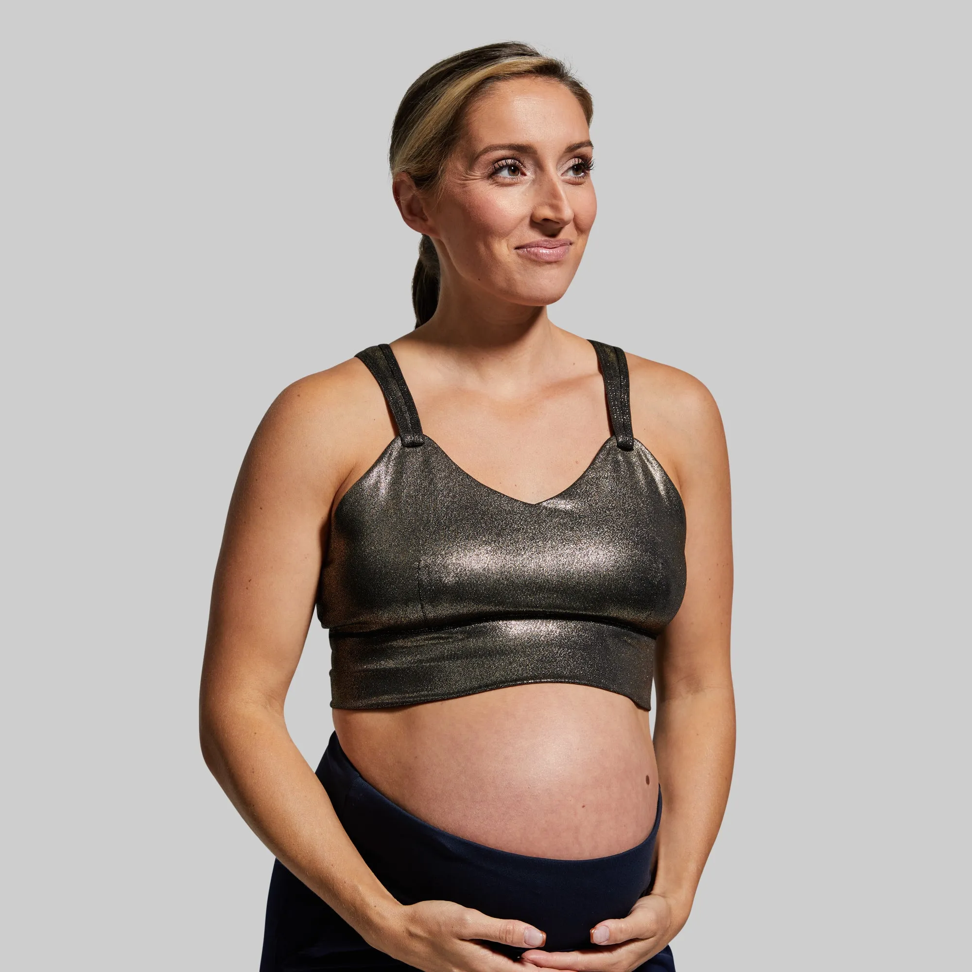 Milk and Muscles Nursing Sports Bra (Gold Digger) sold by Born Primitive