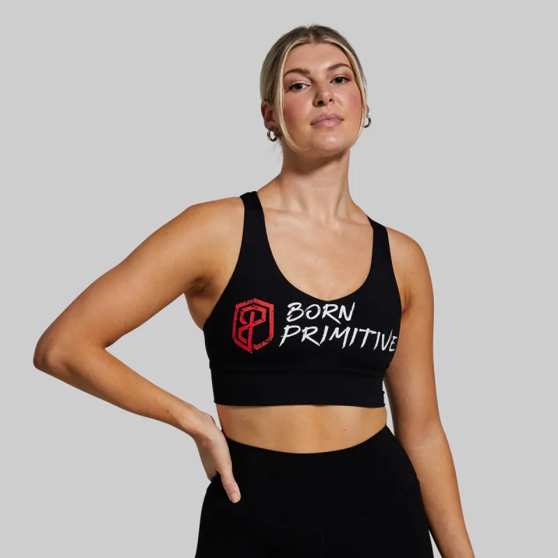 X-Factor Sports Bra (Brand Strength-Black) sold by Born Primitive