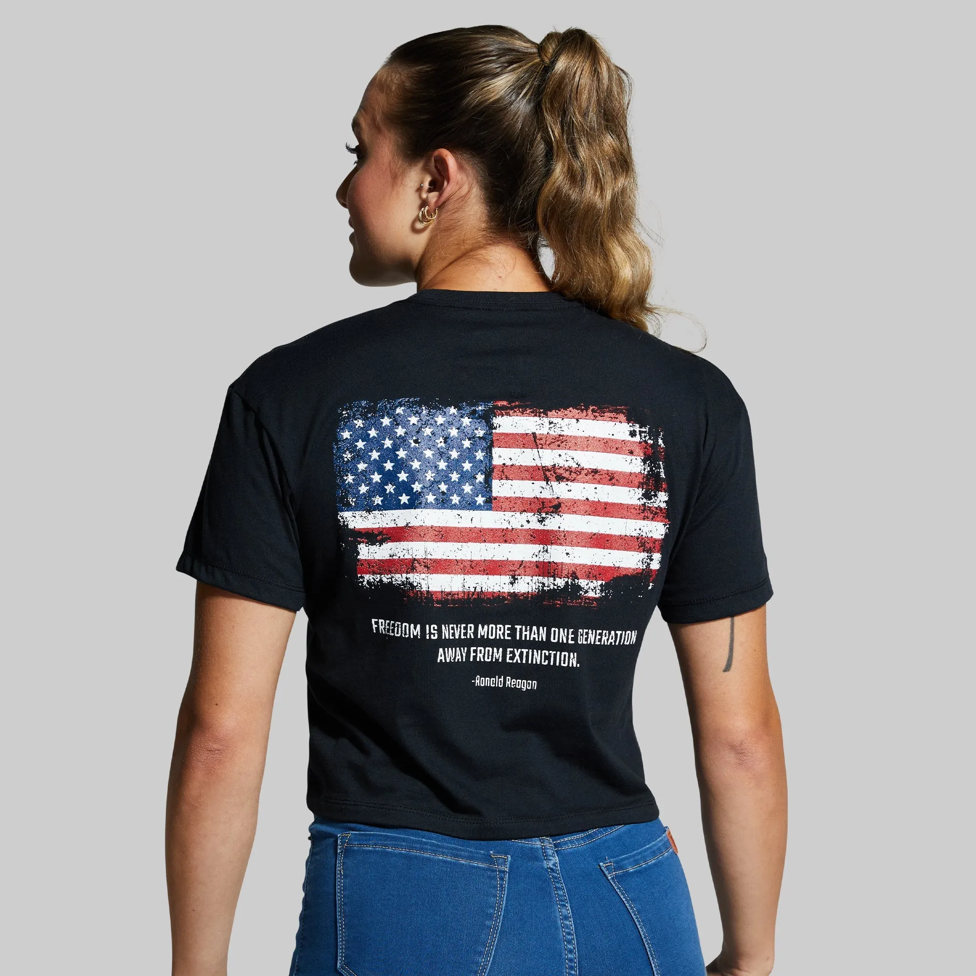 Worth Defending Crop Tee (Black) sold by Born Primitive