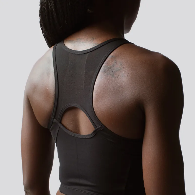 Meshed Up Cropped Sports Bra (Black) sold by Born Primitive