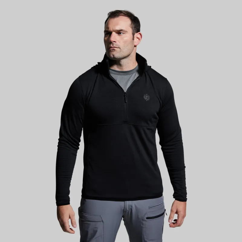 Men's Quiver Half Zip Hoodie (Black) sold by Born Primitive