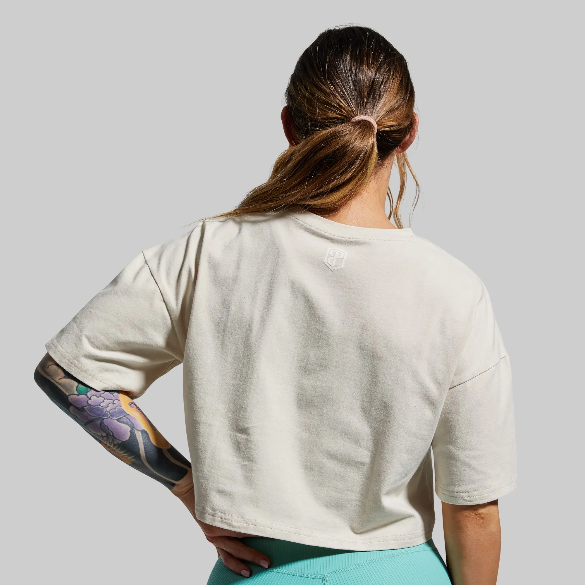 Training Crop Tee 2.0 (Oatmeal) sold by Born Primitive product image thumbnail 2