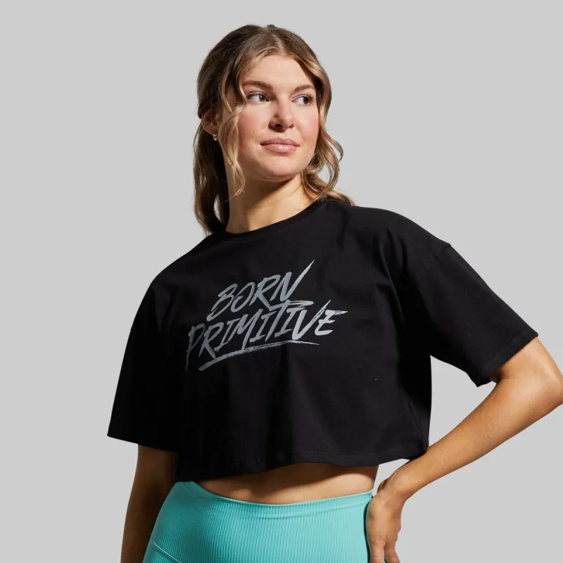 Training Crop Tee 2.0 (Black) sold by Born Primitive