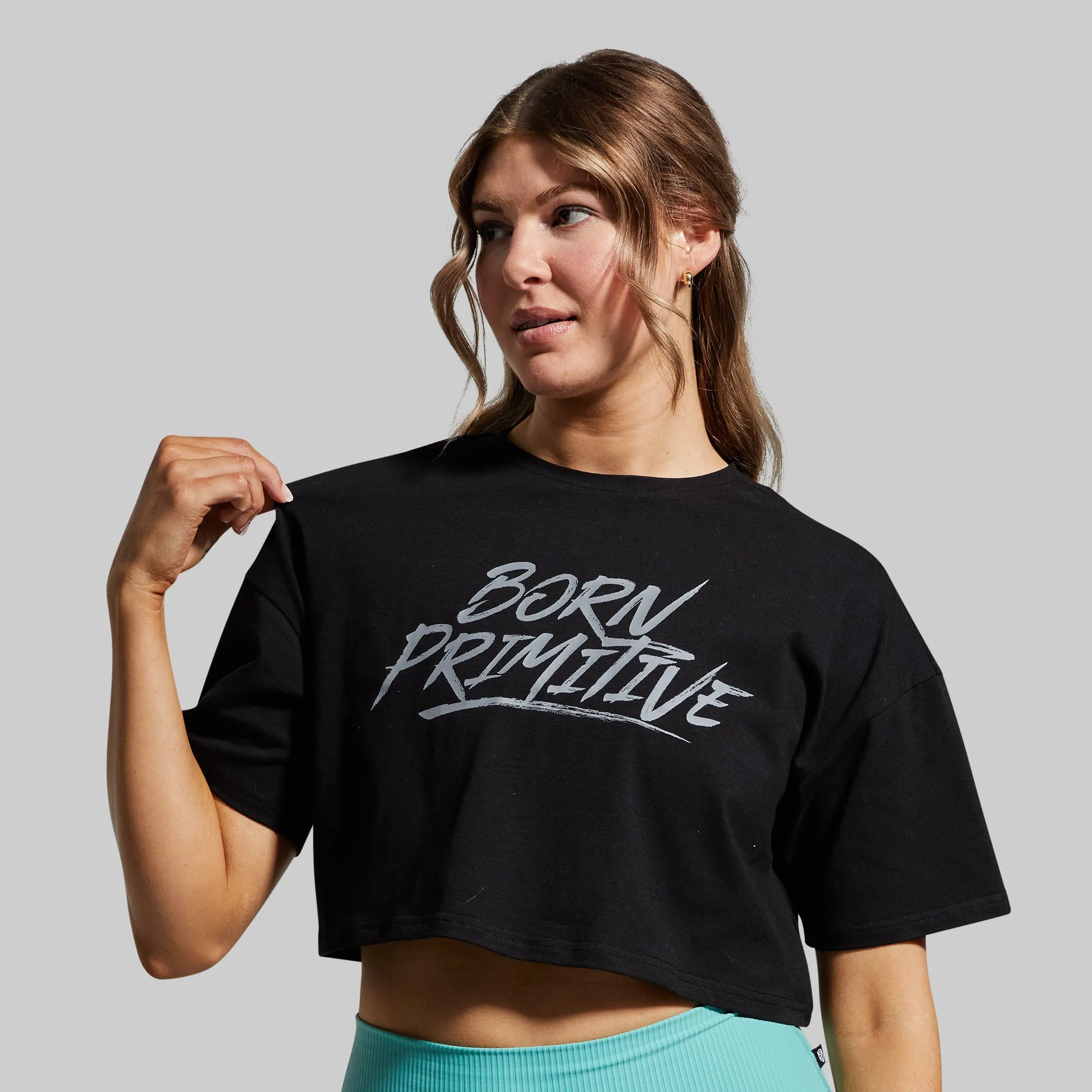 Training Crop Tee 2.0 (Black) sold by Born Primitive product image thumbnail 3