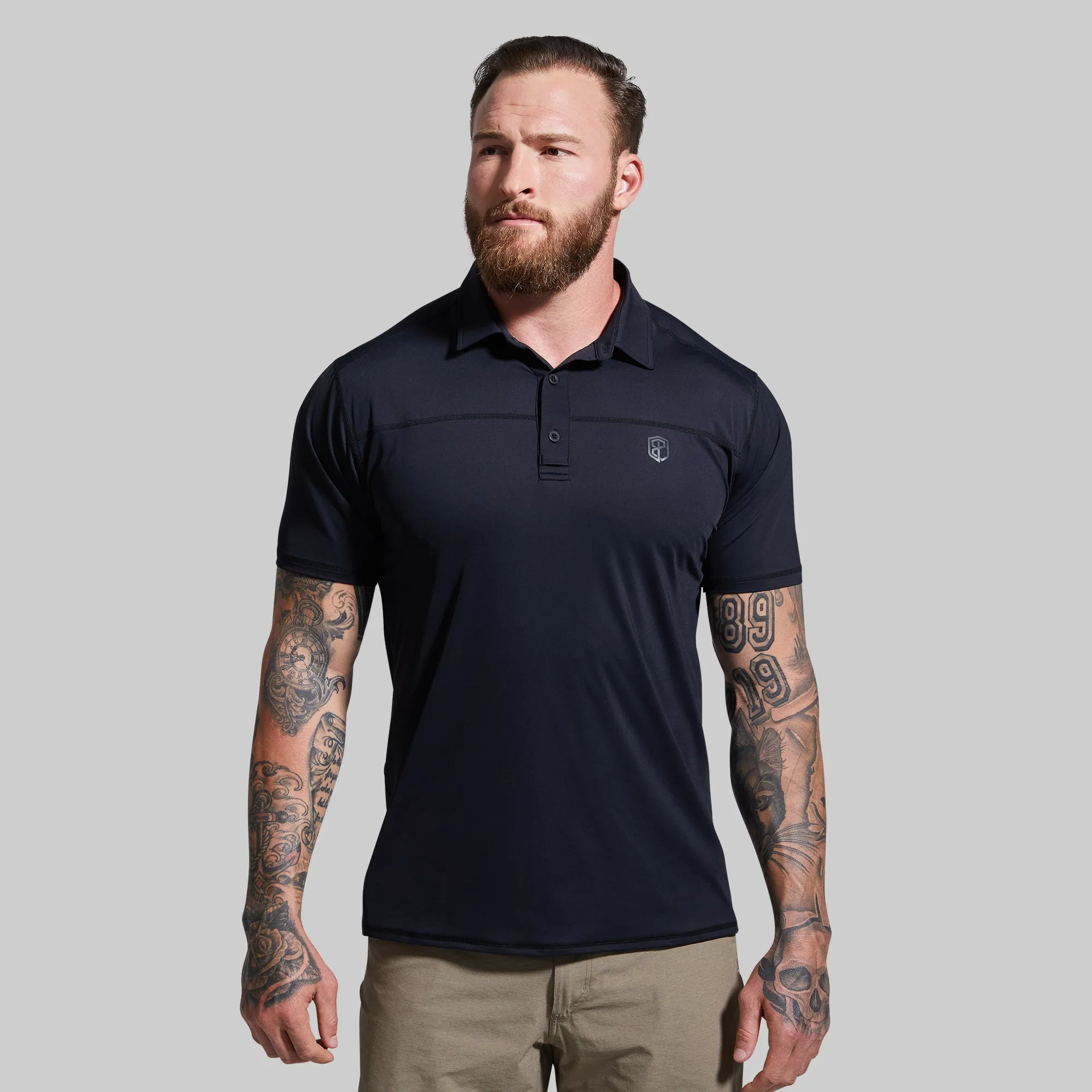 Men's Tek Polo (Black) sold by Born Primitive