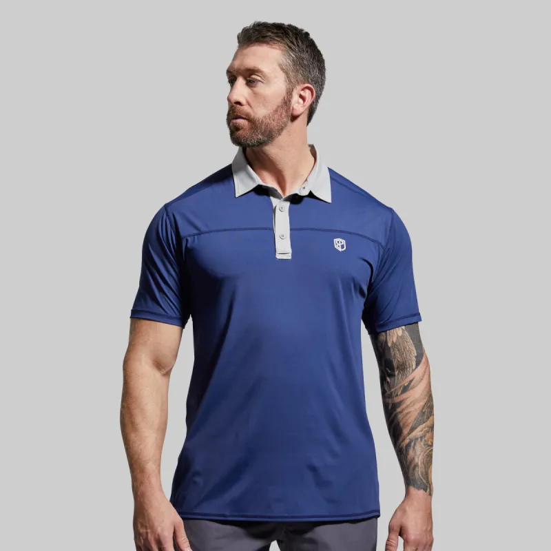 Men's Tek Polo (Midnight Blue) sold by Born Primitive