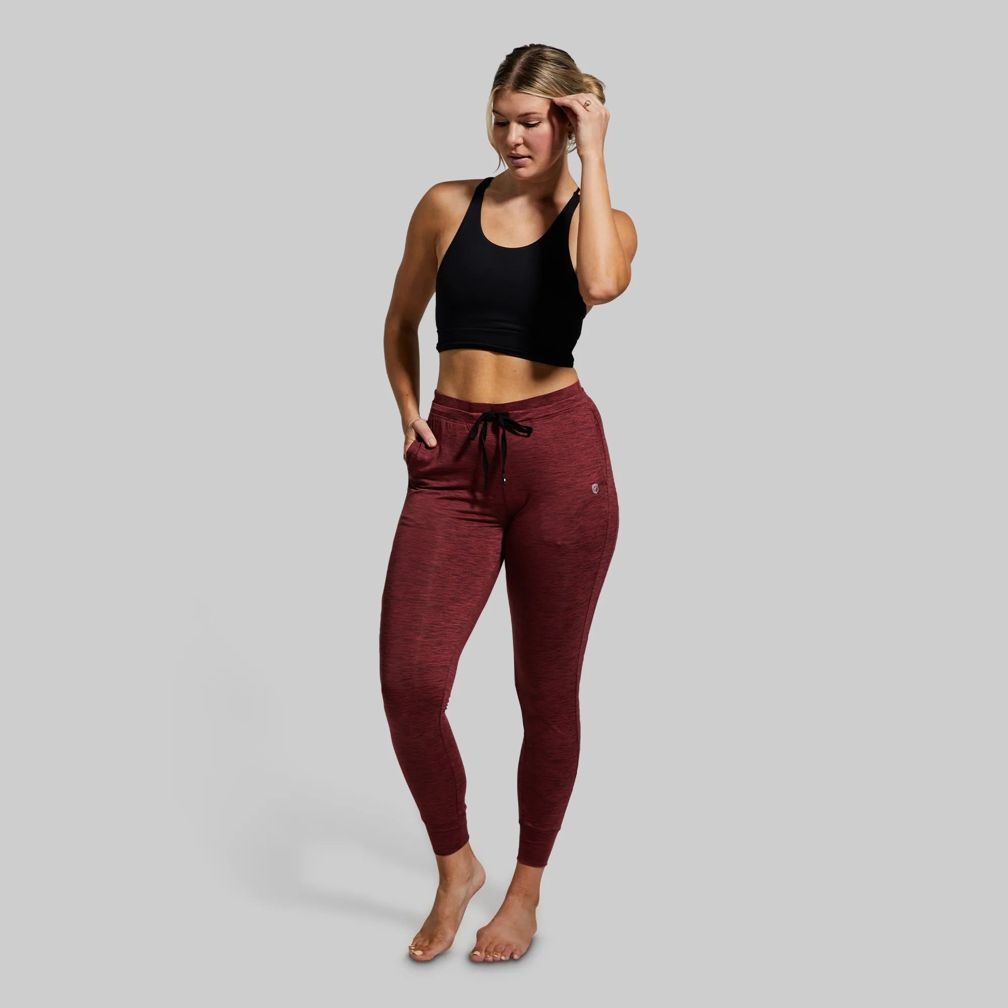 Women's Rest Day Athleisure Jogger (Maroon) sold by Born Primitive product image thumbnail 5