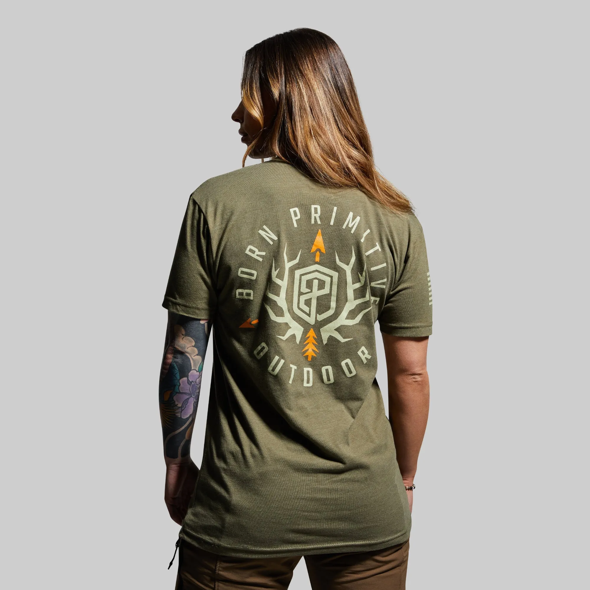 Outdoor Emblem Tee (Tactical Green) sold by Born Primitive product image thumbnail 3
