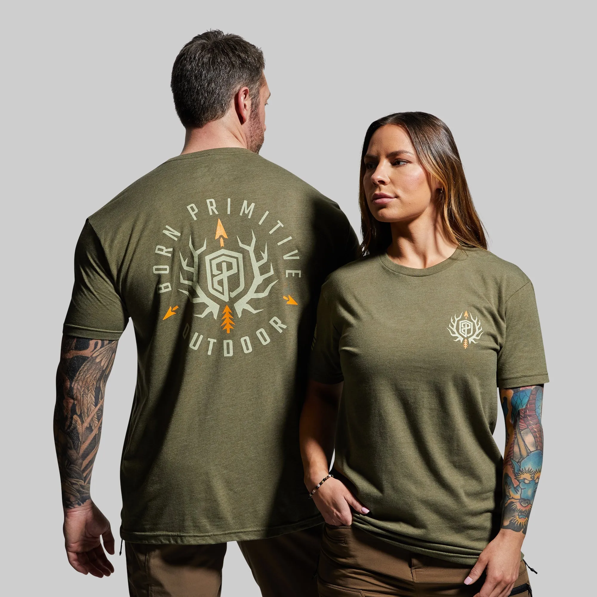 Outdoor Emblem Tee (Tactical Green) sold by Born Primitive