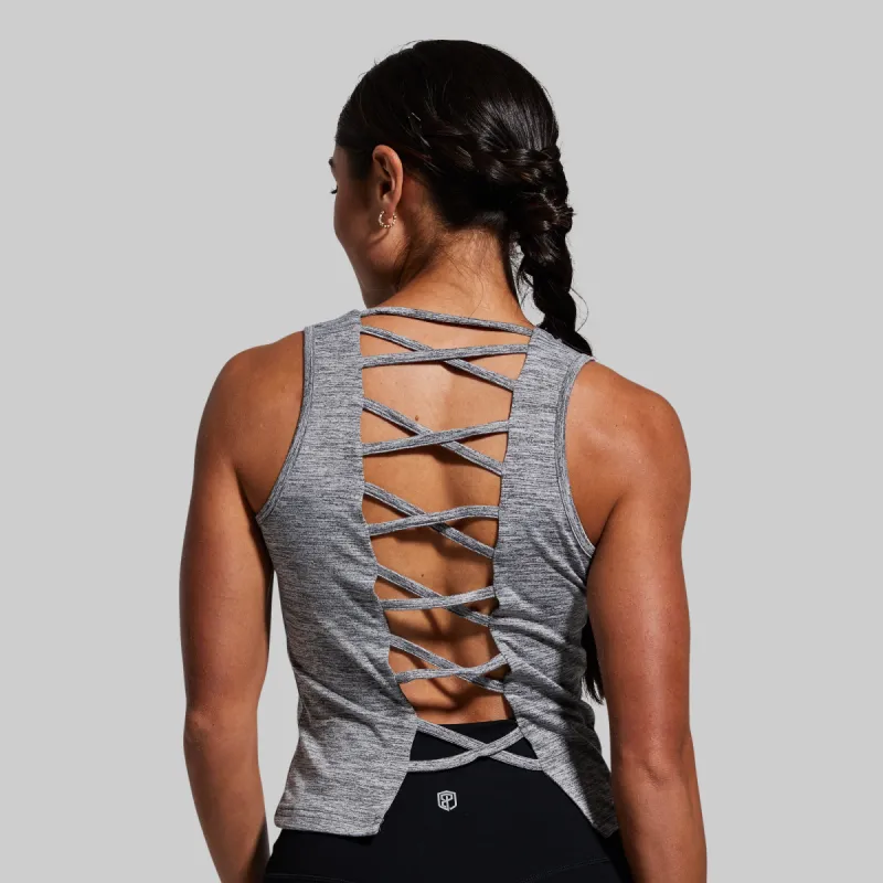 String Me Along Crop Top 2.0 (Heather Grey) sold by Born Primitive