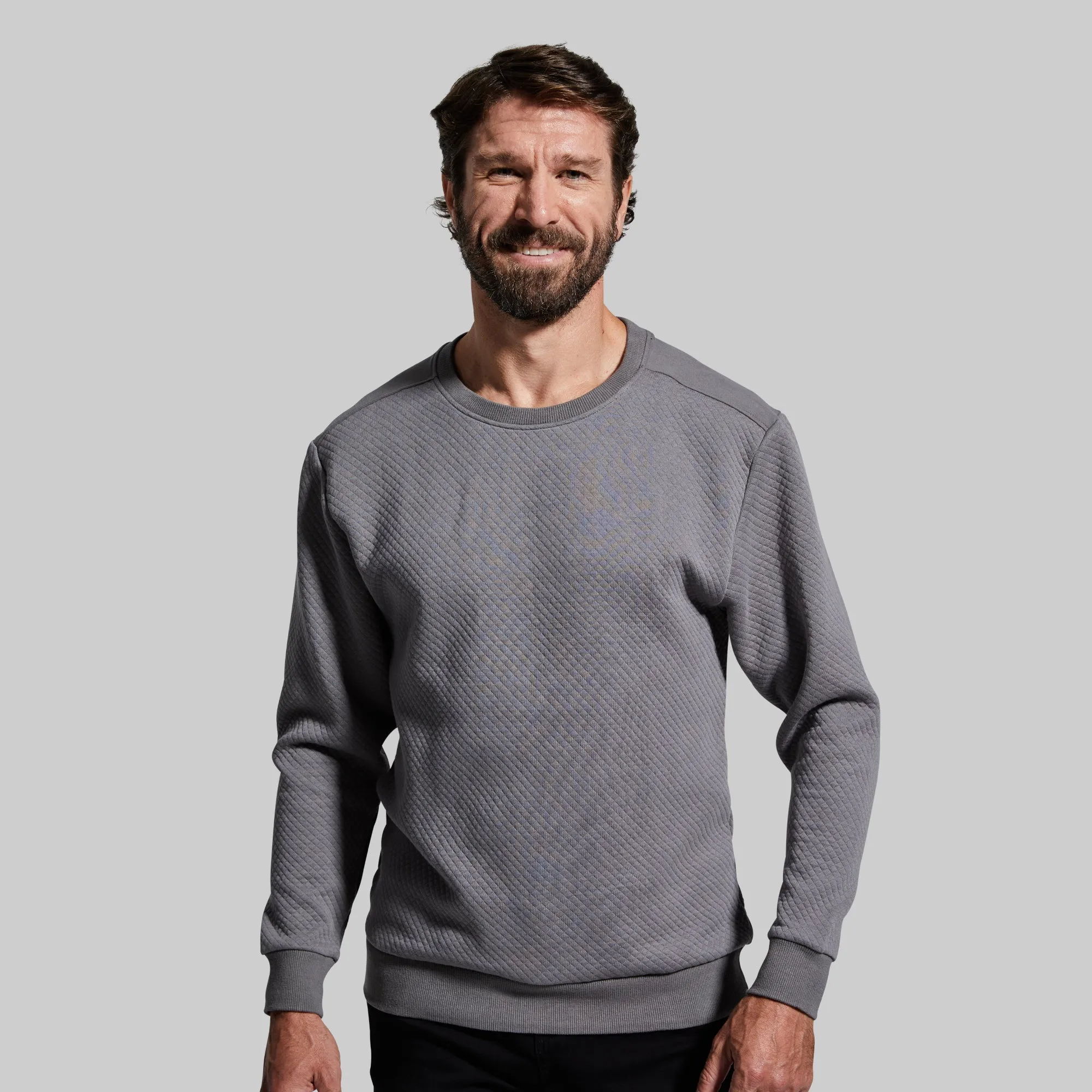 Men's Waffle Crewneck Pullover (Slate) sold by Born Primitive