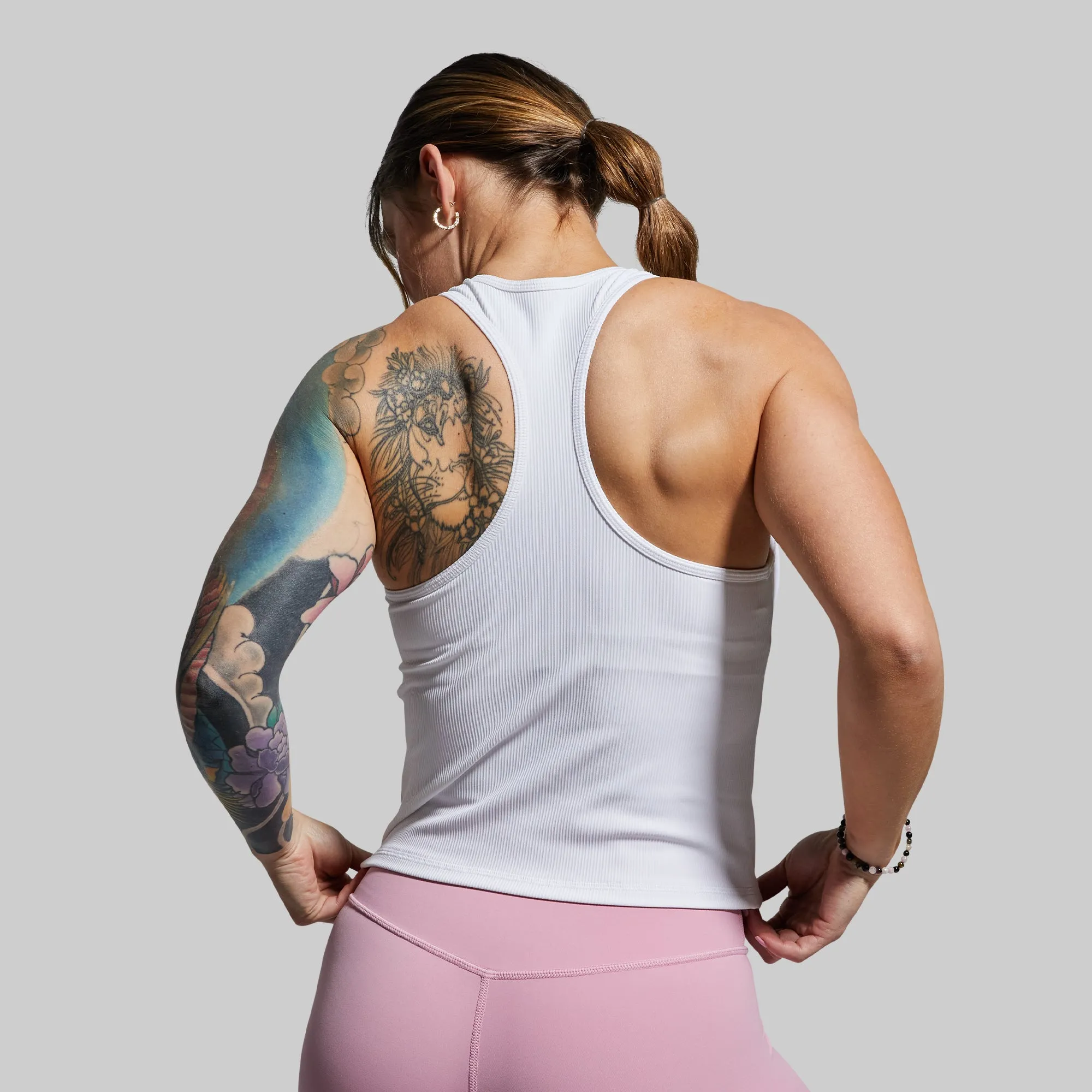 Perfect Ribbed Tank (White) sold by Born Primitive