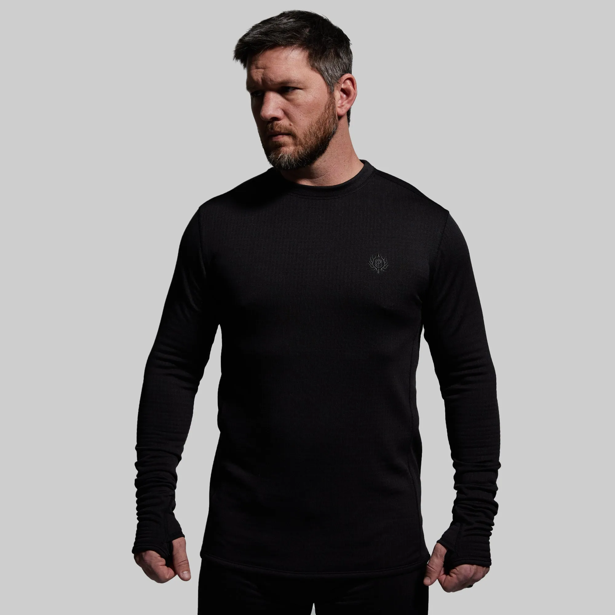 Men's Quiver Long Sleeve Crew (Black) sold by Born Primitive