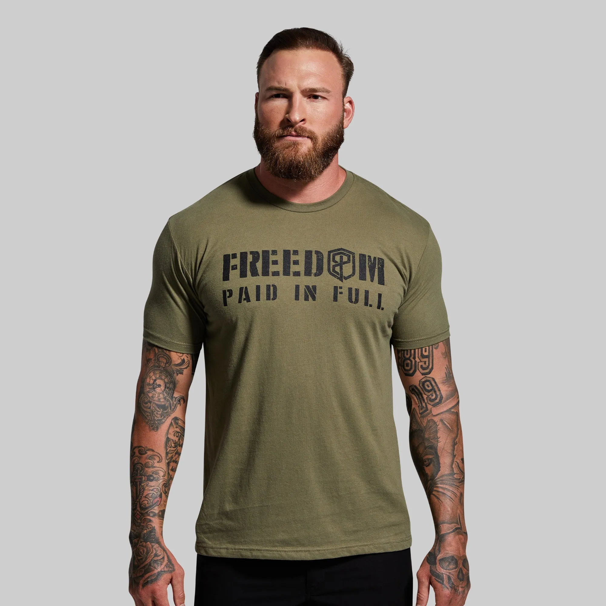 Freedom Paid In Full Tee (Tactical Green) sold by Born Primitive