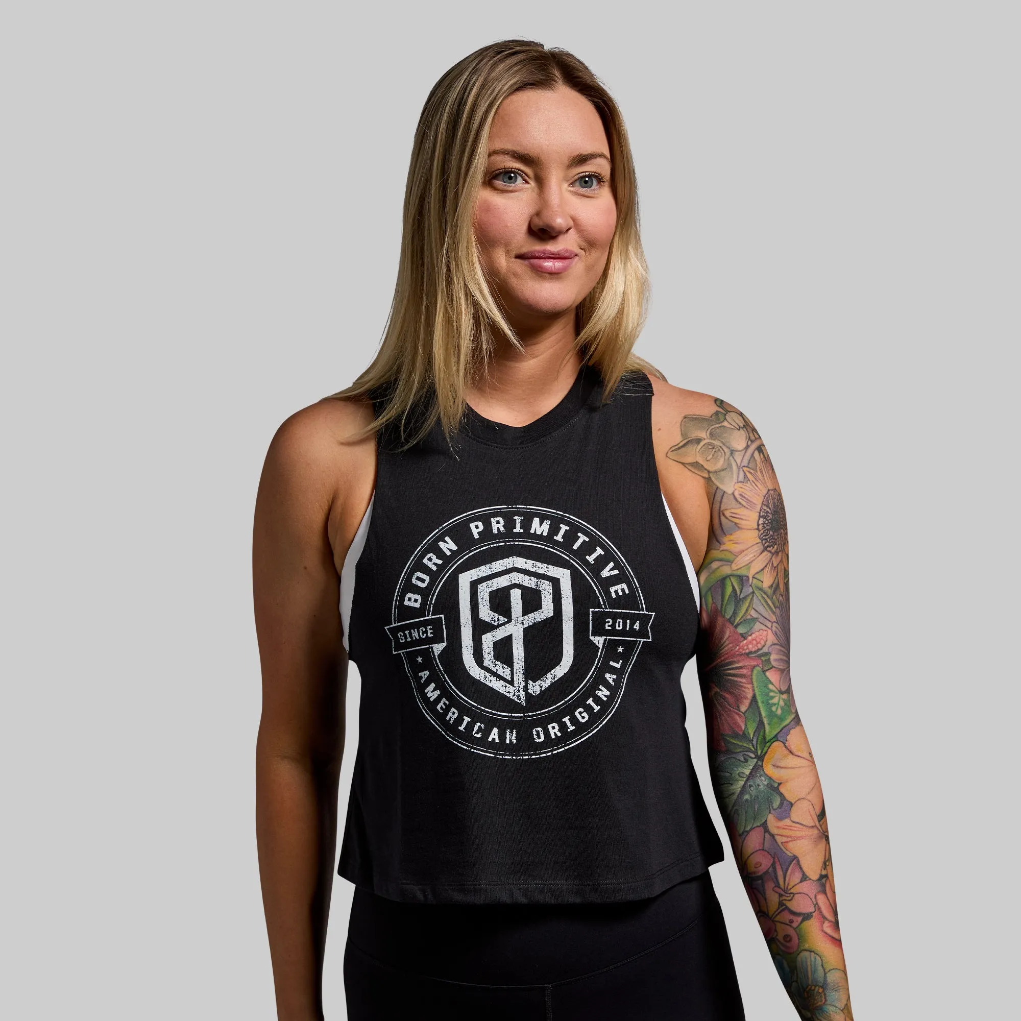 American Original Elevate Crop (Black) sold by Born Primitive product image thumbnail 3