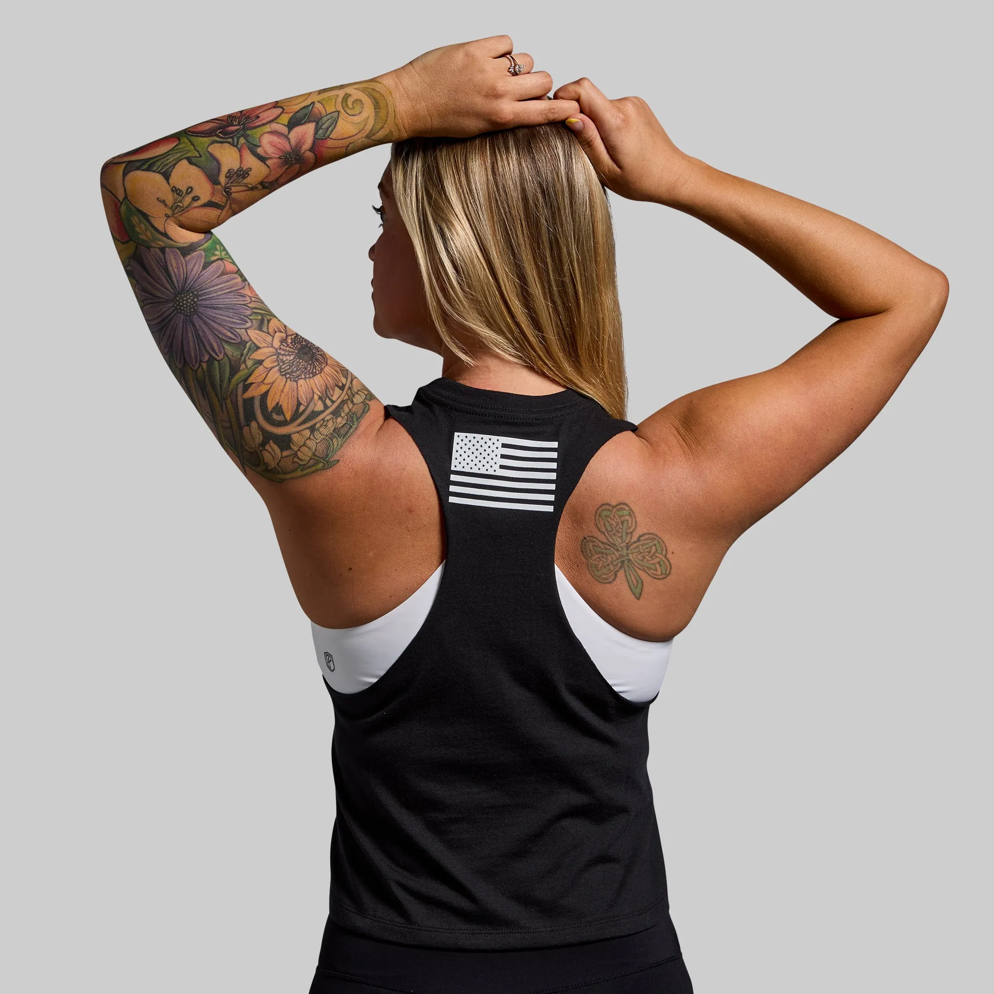 American Original Elevate Crop (Black) sold by Born Primitive product image thumbnail 2