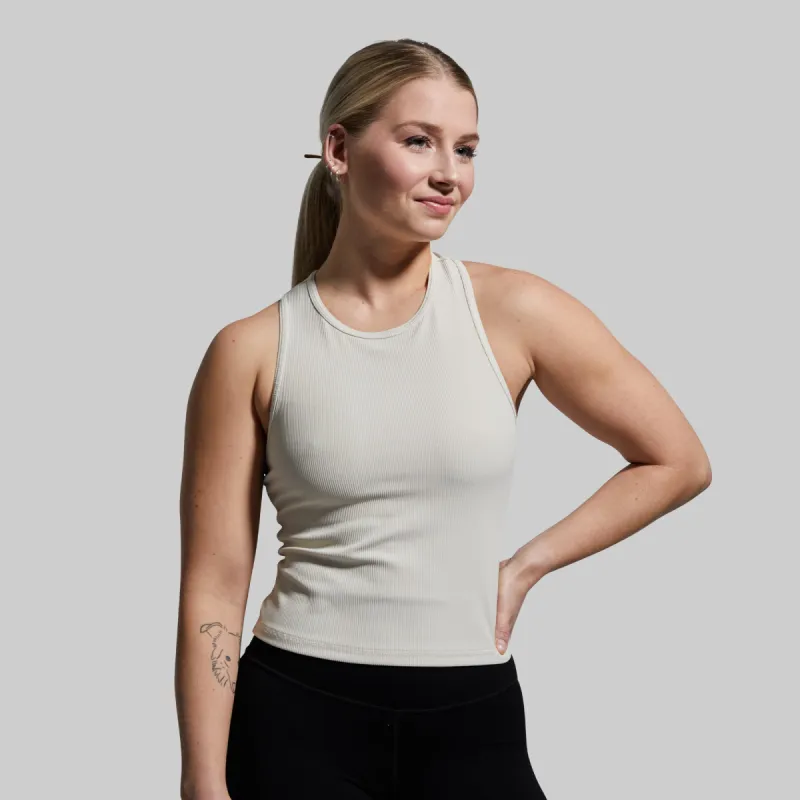 Perfect Ribbed Tank (Oatmeal) sold by Born Primitive