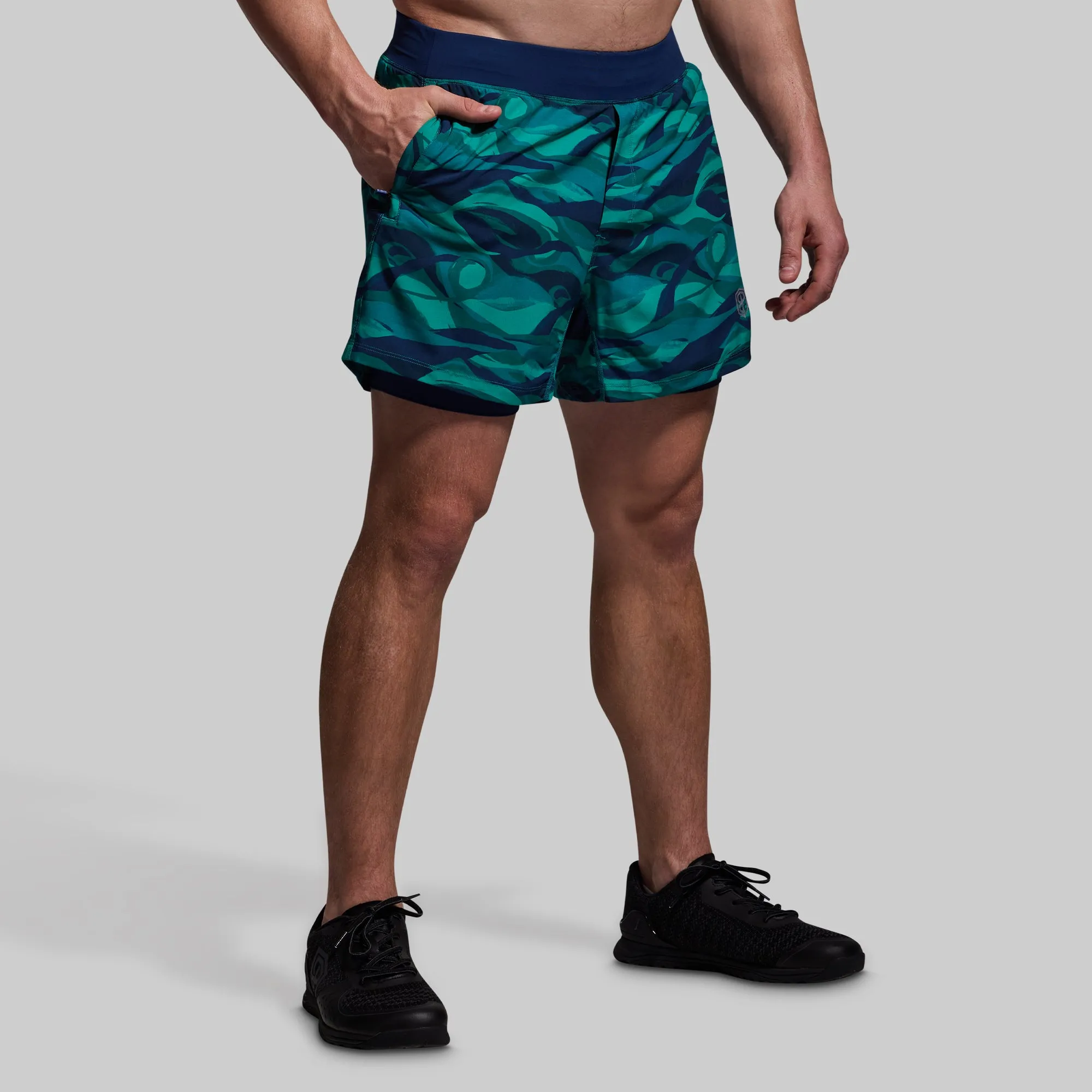 Versatile Short w/ Compression 5" (Tidepool) sold by Born Primitive