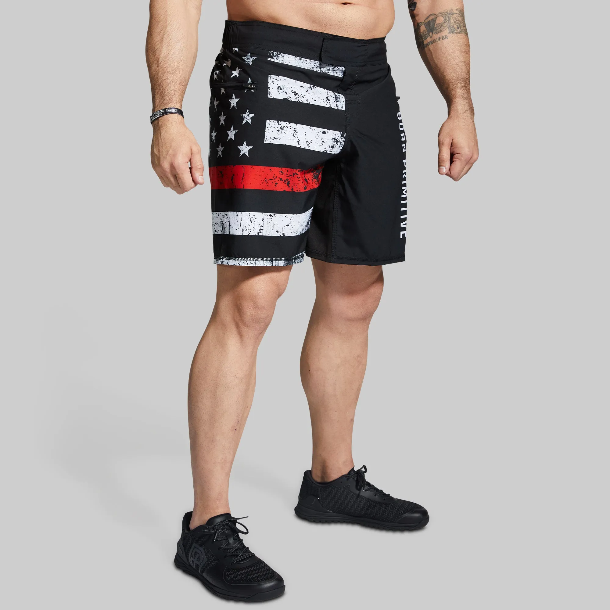 American Defender Short Velcro 3.0 (Thin Red Line) sold by Born Primitive