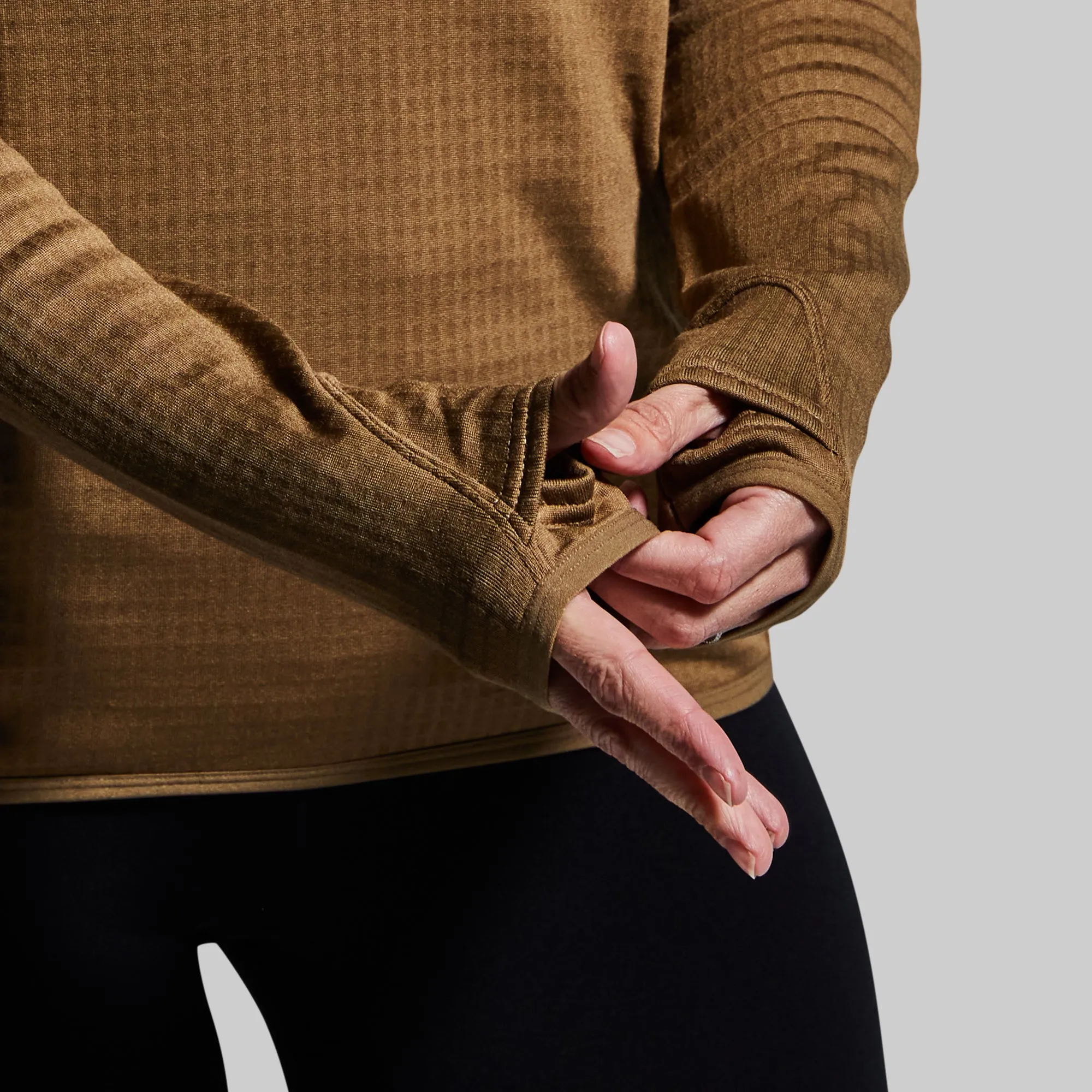 Women's Quiver Half Zip Hoodie (Coyote Brown) sold by Born Primitive product image thumbnail 5