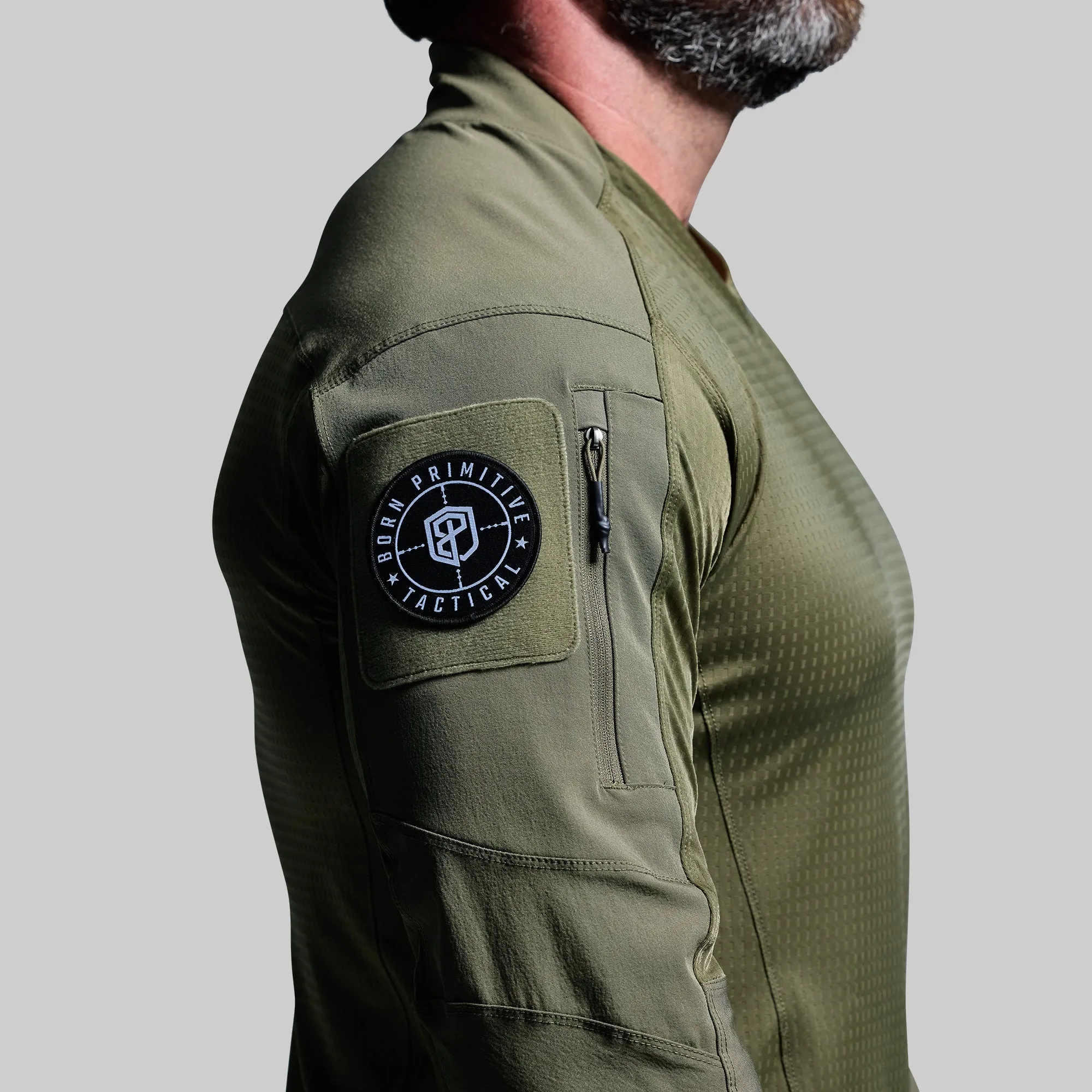 Long Sleeve Op Top Pro (OD Green) sold by Born Primitive product image thumbnail 4