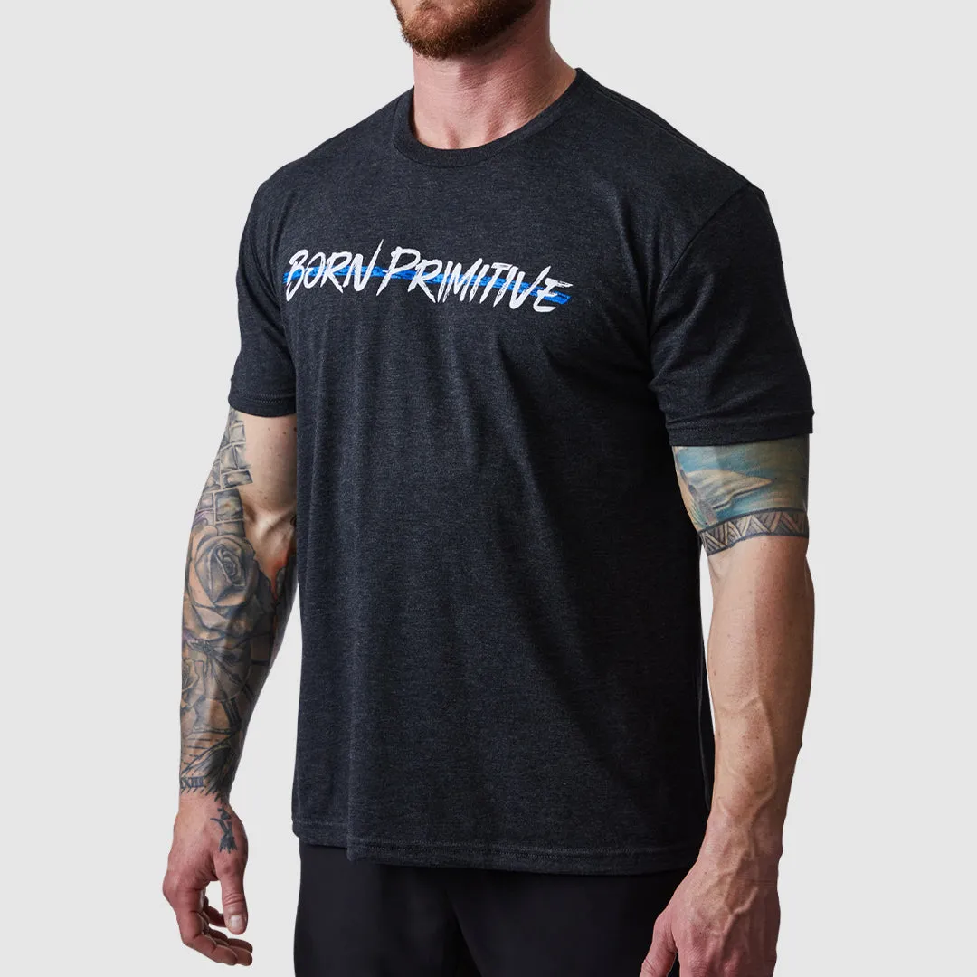 Valor Tee (Thin Blue Line) sold by Born Primitive