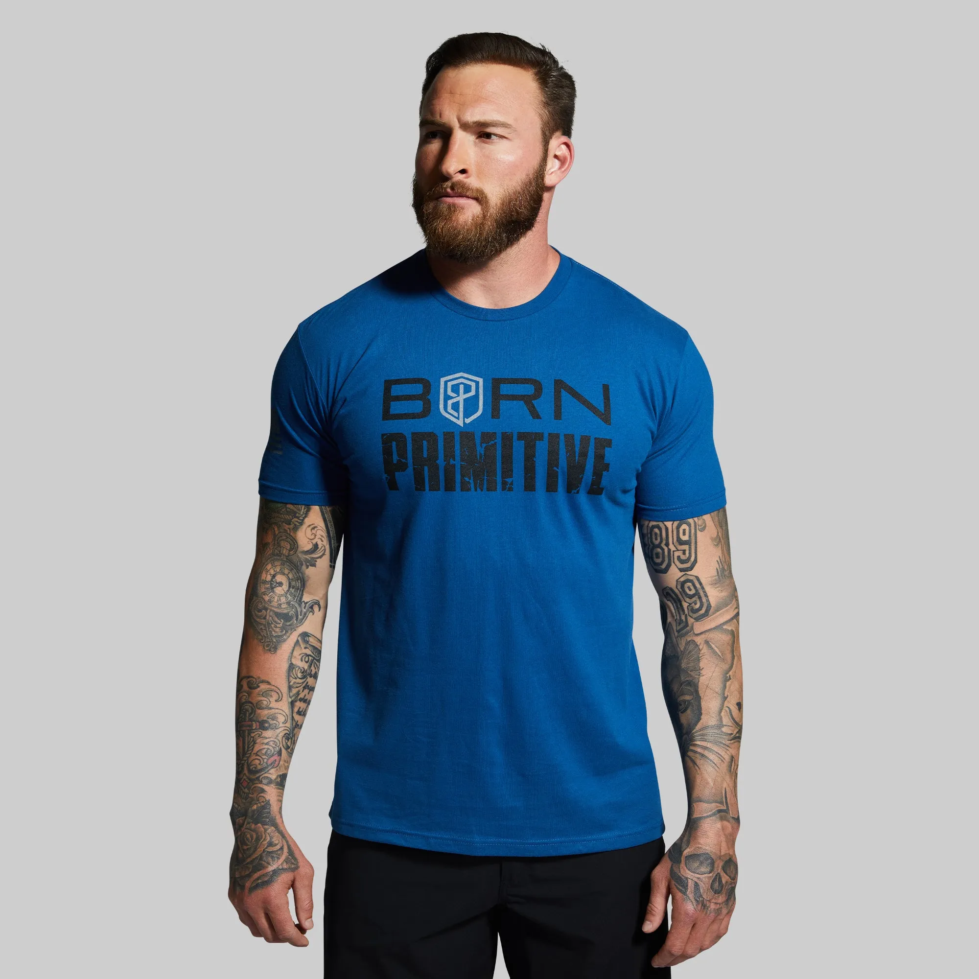 Brand Tee (Cool Blue) sold by Born Primitive