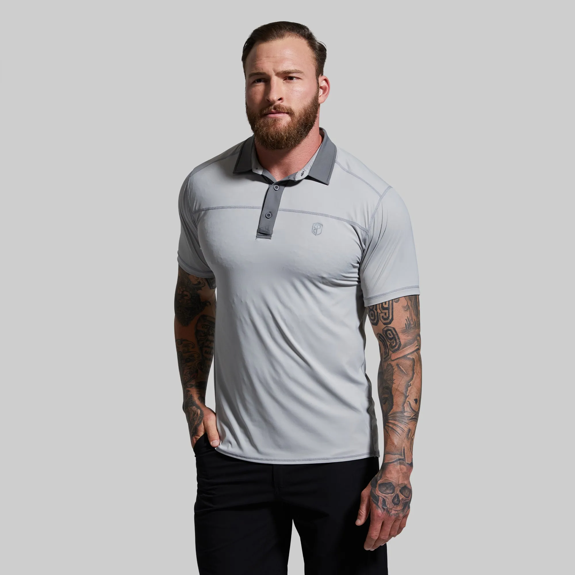 Men's Tek Polo (Paloma Grey) sold by Born Primitive