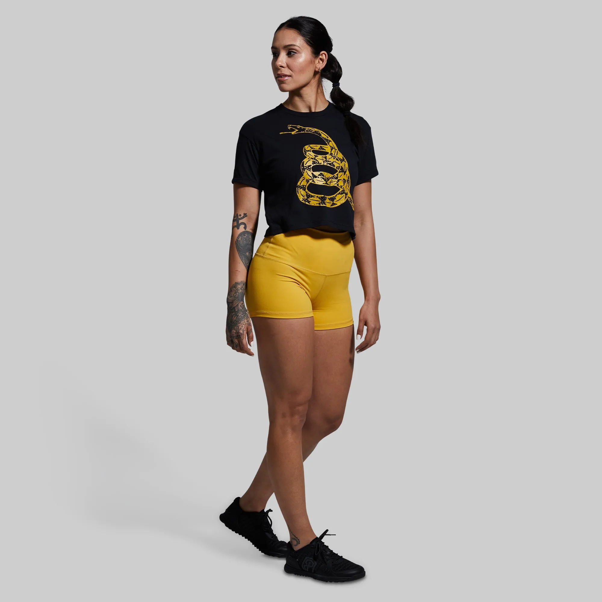 Gadsden Flag Crop Tee (Black) sold by Born Primitive product image thumbnail 3