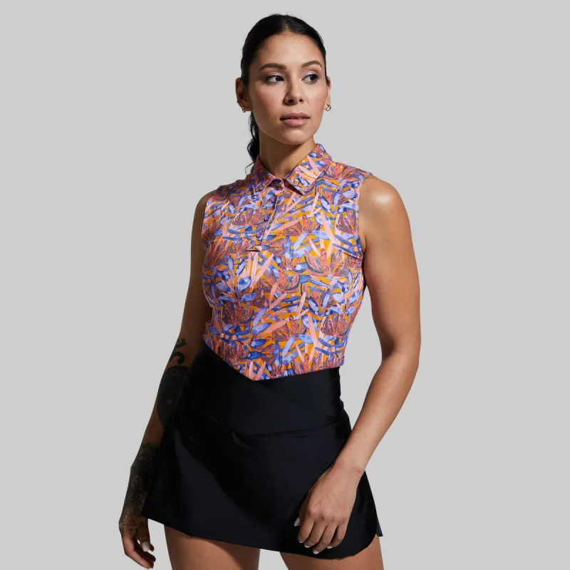 Victory Sleeveless Polo (Aster Jungle) sold by Born Primitive