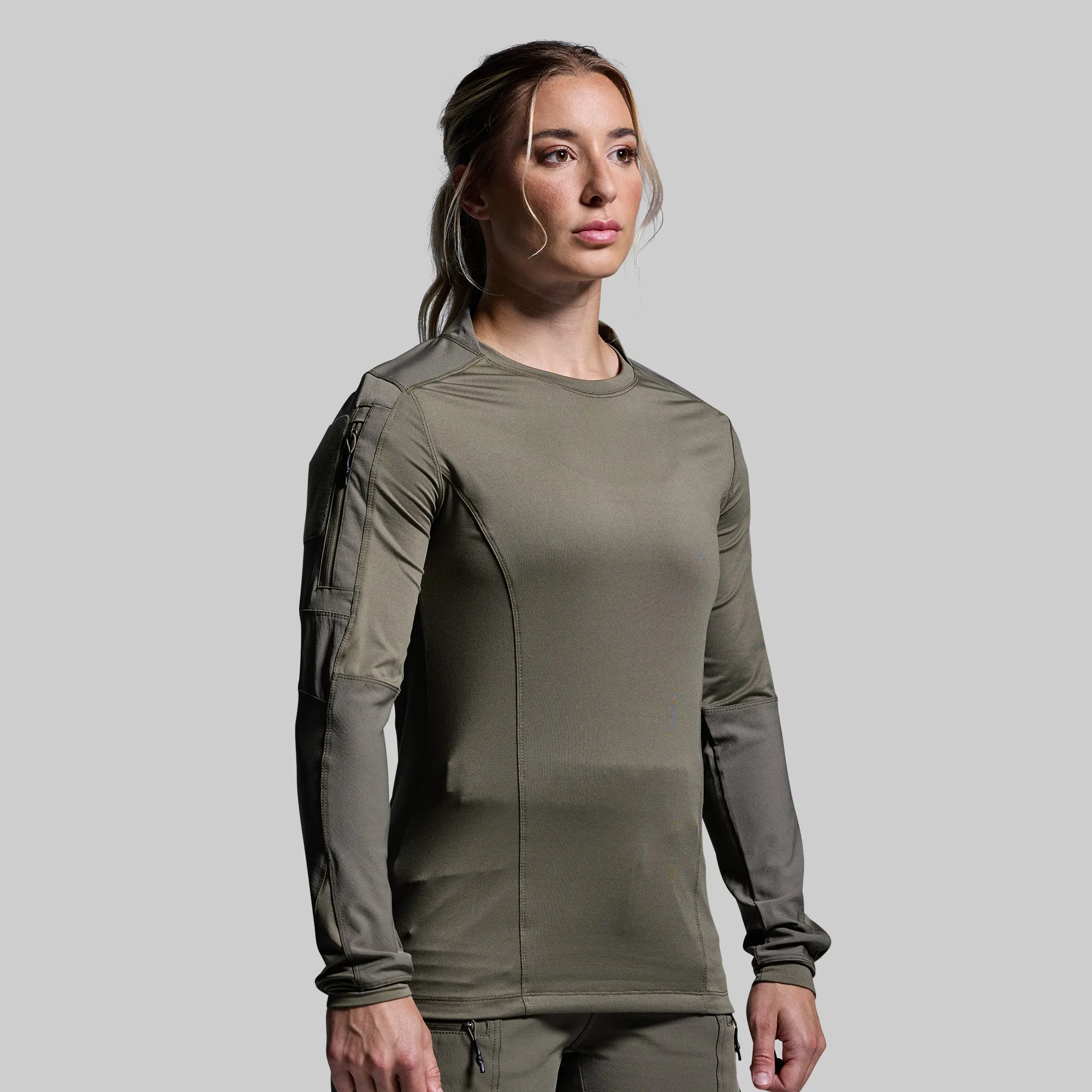 Women's Long Sleeve Op Top (OD Green) sold by Born Primitive