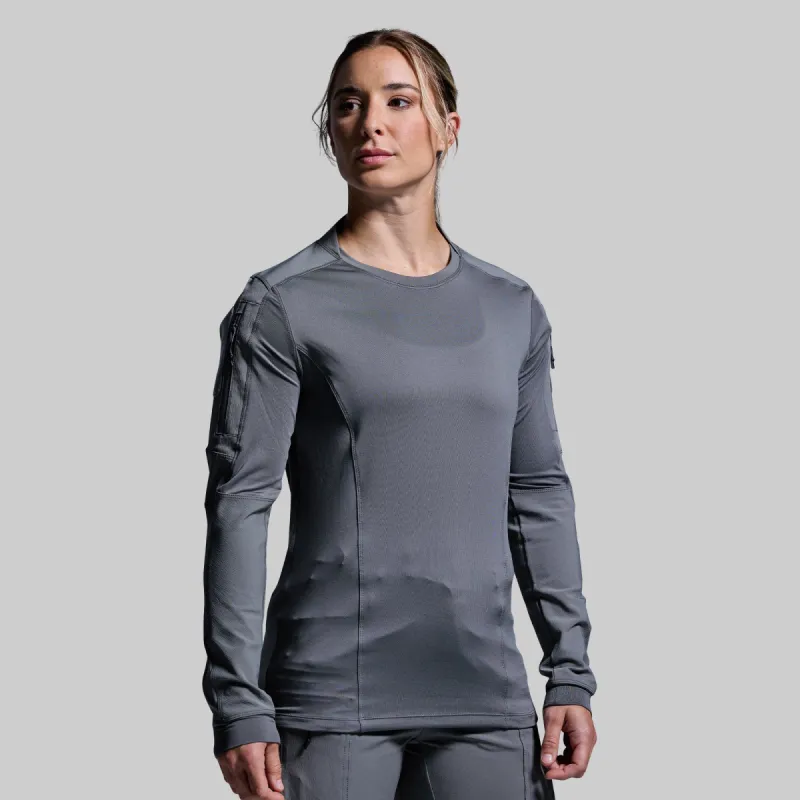 Women's Long Sleeve Op Top (Wolf Grey) sold by Born Primitive