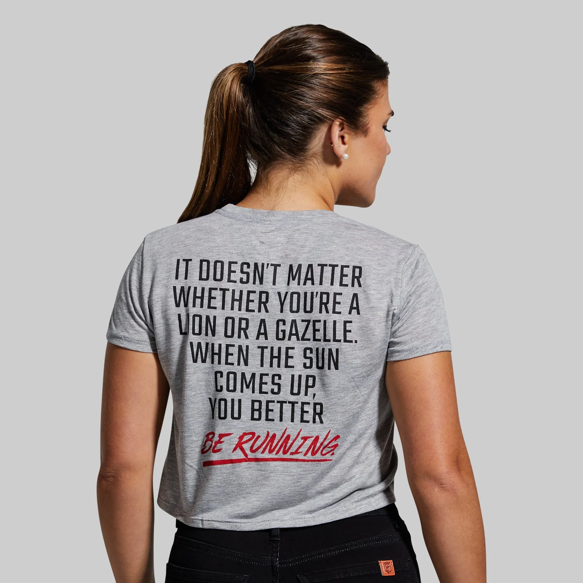 Modern Savage Crop Tee (Heather Grey) sold by Born Primitive