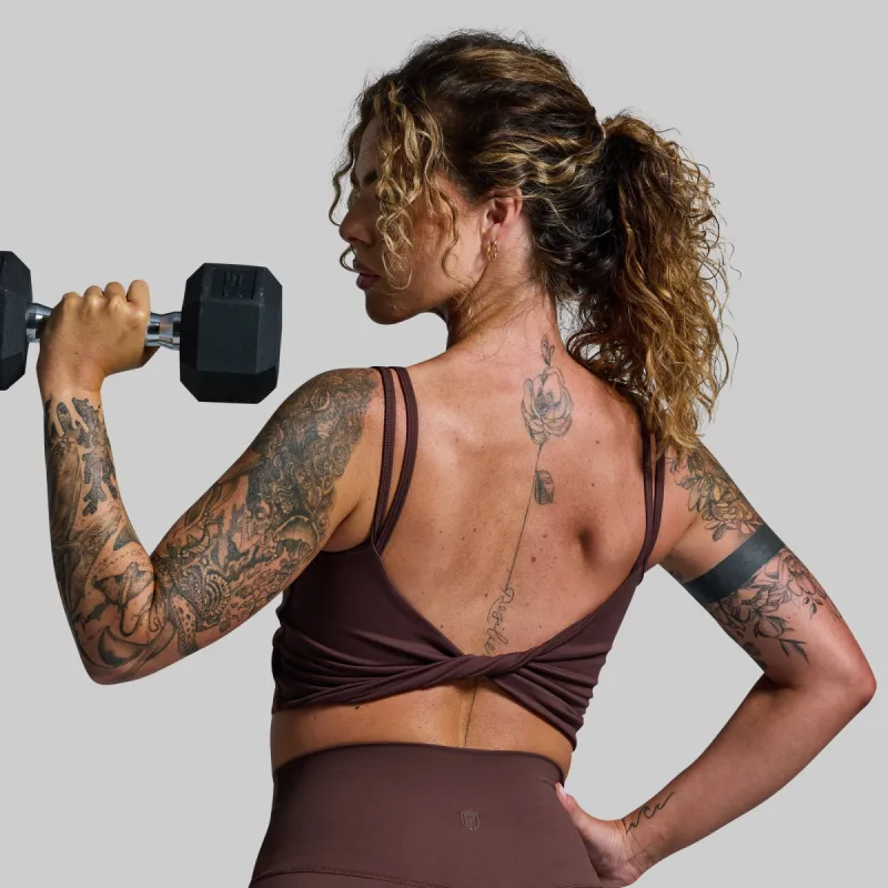 Don't Get It Twisted Sports Bra (French Roast) sold by Born Primitive