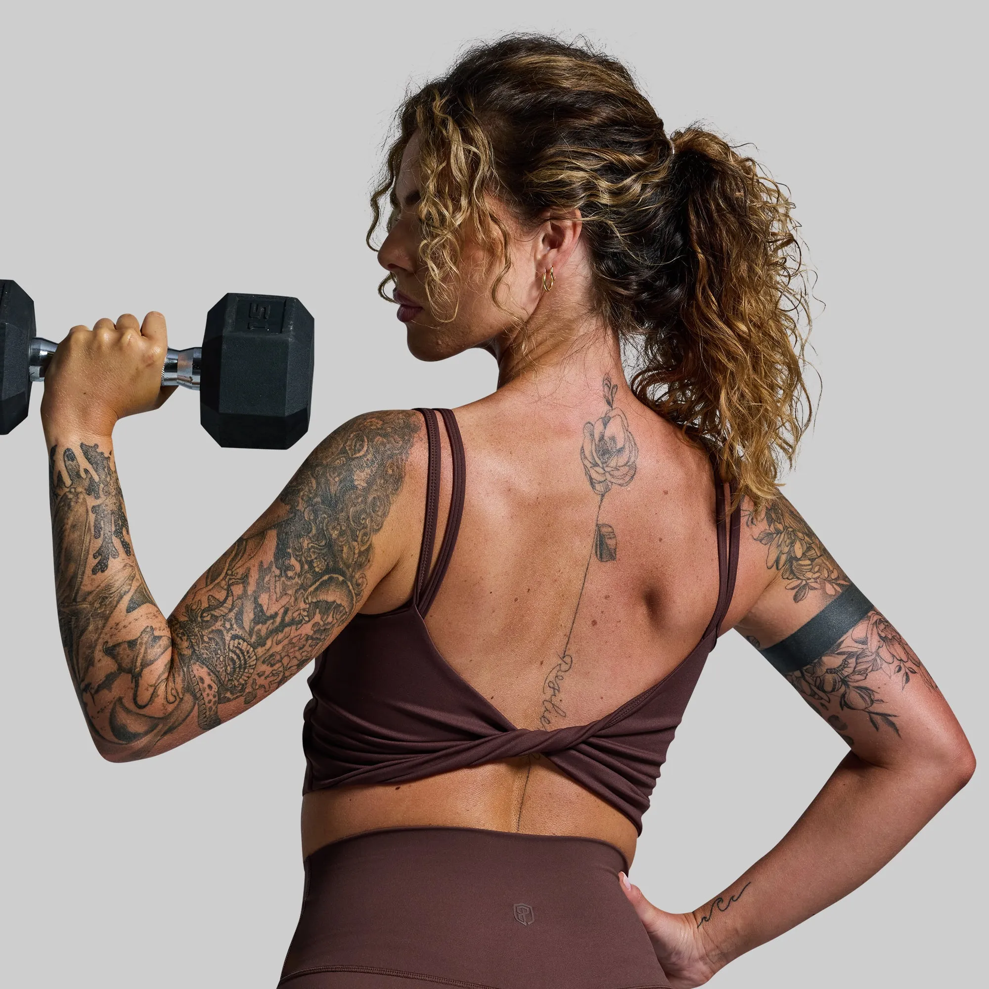 Don't Get It Twisted Sports Bra (French Roast) sold by Born Primitive