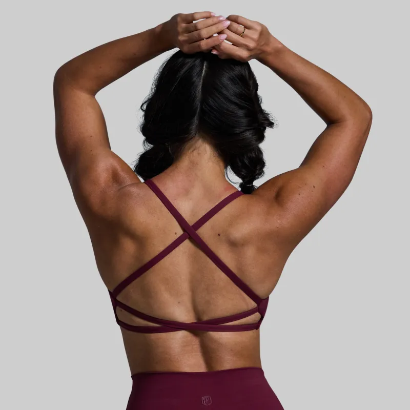 Serenity Sports Bra (Brand Strength-Garnet) sold by Born Primitive