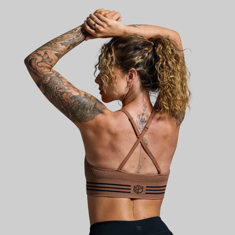 Level Up Sports Bra (Clove) sold by Born Primitive